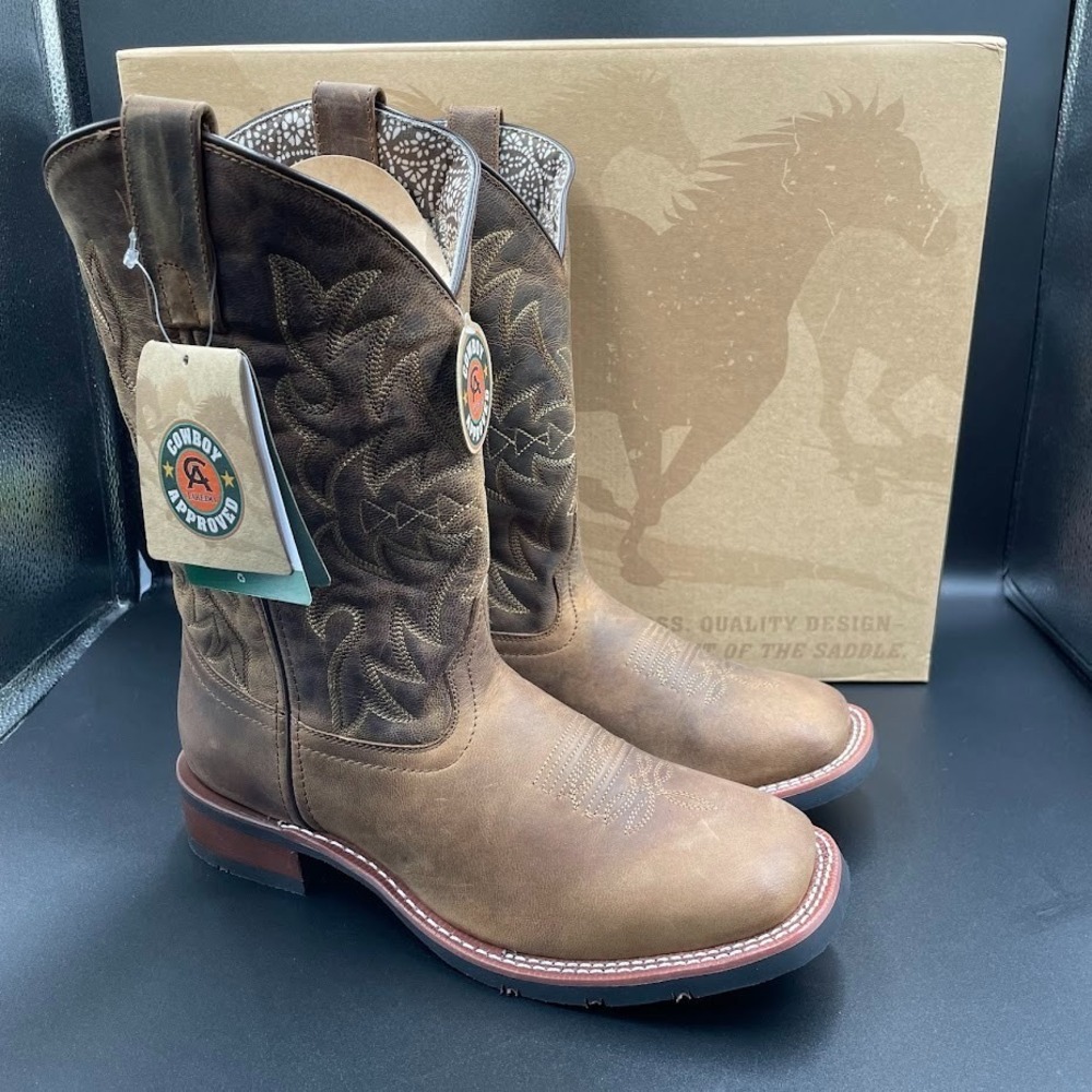 5602 Laredo Ladies Anita Square Toe Western Cowboy Boots Womens 10 M Brown NEW
